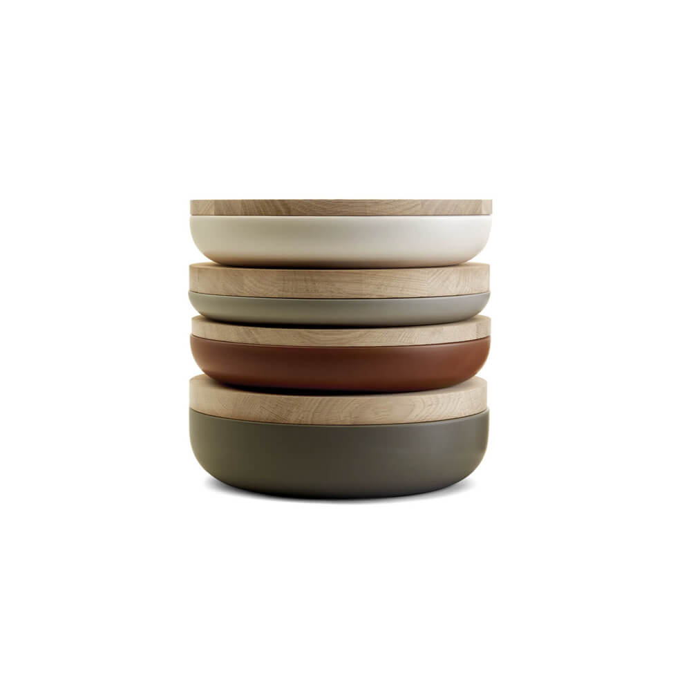 12 Inch Round Wood Tray, Whie Washed Wooden